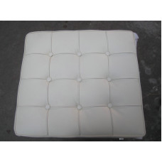 White Barcelona Ottoman Cushion In Italian Leather