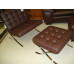 Chocolate Brown Barcelona Ottoman Cushion In Italian Leather