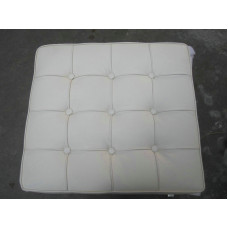 Off White Barcelona Ottoman Cushion In Full Grain Leather