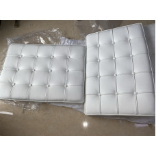White Nappa Leather Barcelona Chair Cushions and Straps