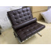 Dark Coffee Brown Nappa Leather Barcelona Chair Cushions and Straps Dark Coffee Brown Nappa Leather Barcelona Chair Cushions and Straps