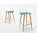 Muuto Style Nerd Stool In Nude Plastic With Wood