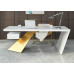 Nasdack Style Desk In White And Golden Color Nasdack Style Desk In White And Golden Color