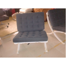 Dark Grey Fabric Barcelona Chair