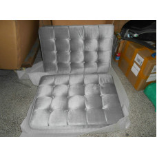 Silver Grey Fabric Barcelona Chair