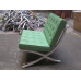 Green Barcelona Chair With Ottomanin Italian Leather in Standard grade