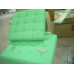 Green Barcelona Chair With Ottomanin Italian Leather in Standard grade