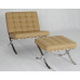 Camel Barcelona Chair With Ottomanin Italian Leather in Standard grade Camel Barcelona Chair With Ottomanin Italian Leather in Standard grade
