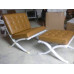 Khaki Barcelona Chair With Ottomanin Italian Leather in Standard grade Khaki Barcelona Chair With Ottomanin Italian Leather in Standard grade