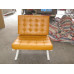 Mustard Brown Barcelona Chair With Ottomanin Italian Leather in Standard grade