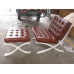 Sorrel Barcelona Chair With Ottomanin Italian Leather in Standard grade