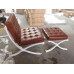 Sorrel Barcelona Chair With Ottomanin Italian Leather in Standard grade