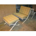 Beige Light Yellow Middle Tan Barcelona Chair With Ottomanin Italian Leather in Standard grade Beige Light Yellow Middle Tan Barcelona Chair With Ottomanin Italian Leather in Standard grade