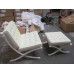 White Barcelona Chair With Ottomanin Italian Leather in Standard grade White Barcelona Chair With Ottomanin Italian Leather in Standard grade