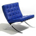 Blue Barcelona Chair With Ottomanin Italian Leather in Standard grade Blue Barcelona Chair With Ottomanin Italian Leather in Standard grade