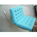 Blue Barcelona Chair With Ottomanin Italian Leather in Standard grade Blue Barcelona Chair With Ottomanin Italian Leather in Standard grade