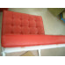 Red Barcelona Chair With Ottomanin Italian Leather in Standard grade Red Barcelona Chair With Ottomanin Italian Leather in Standard grade