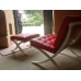 Red Barcelona Chair With Ottomanin Italian Leather in Standard grade Red Barcelona Chair With Ottomanin Italian Leather in Standard grade