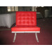 Red Barcelona Chair With Ottomanin Italian Leather in Standard grade Red Barcelona Chair With Ottomanin Italian Leather in Standard grade