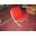 Red Barcelona Chair With Ottomanin Italian Leather in Standard grade Red Barcelona Chair With Ottomanin Italian Leather in Standard grade