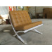 Dark Tan Barcelona Chair With Ottomanin Italian Leather in Standard grade Dark Tan Barcelona Chair With Ottomanin Italian Leather in Standard grade