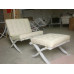 Off White Barcelona Chair With Ottomanin Italian Leather in Standard grade Off White Barcelona Chair With Ottomanin Italian Leather in Standard grade