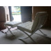 Off White Barcelona Chair With Ottomanin Italian Leather in Standard grade Off White Barcelona Chair With Ottomanin Italian Leather in Standard grade