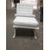 Off White Barcelona Chair With Ottomanin Italian Leather in Standard grade Off White Barcelona Chair With Ottomanin Italian Leather in Standard grade