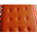 Orange Barcelona Chair With Ottomanin Italian Leather in Standard grade Orange Barcelona Chair With Ottomanin Italian Leather in Standard grade