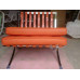 Orange Barcelona Chair With Ottomanin Italian Leather in Standard grade Orange Barcelona Chair With Ottomanin Italian Leather in Standard grade