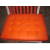 Orange Barcelona Chair With Ottomanin Italian Leather in Standard grade Orange Barcelona Chair With Ottomanin Italian Leather in Standard grade