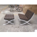 Chocolate Brown Barcelona Chair With Ottomanin Italian Leather in Standard grade