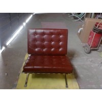 Sorrel Barcelona Chair in Italian Leather in Standard grade