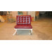 Gloss Maroon Red Barcelona Chair in Italian Leather in Standard grade