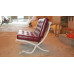 Gloss Maroon Red Barcelona Chair in Italian Leather in Standard grade