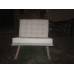 White Barcelona Chair in Italian Leather in Standard grade