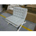 Barcelona Chair In Silver Colorin Italian Leather in Standard grade Barcelona Chair In Silver Colorin Italian Leather in Standard grade