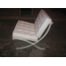 White Barcelona Chair in Italian Leather in Standard grade