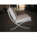 White Barcelona Chair in Italian Leather in Standard grade