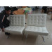 White Barcelona Chair in Italian Leather in Standard grade