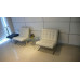 Off White Barcelona Chair in Italian Leather in Standard grade