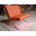 Orange Barcelona Chair in Italian Leather in Standard grade