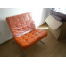 Orange Barcelona Chair in Italian Leather in Standard grade
