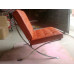 Orange Barcelona Chair in Italian Leather in Standard grade