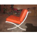 Orange Barcelona Chair in Italian Leather in Standard grade
