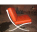 Orange Barcelona Chair in Italian Leather in Standard grade