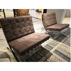 Barcelona Style Chair In Nubuck Leather