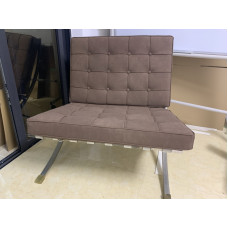 Barcelona Style Chair in Sueded Leather Artificial Nubuck Leather