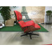 Classic Lounge Chair And Ottoman Of Tall Version In Red With Tigerwood