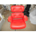 Classic Lounge Chair And Ottoman Of Tall Version In Red With Tigerwood